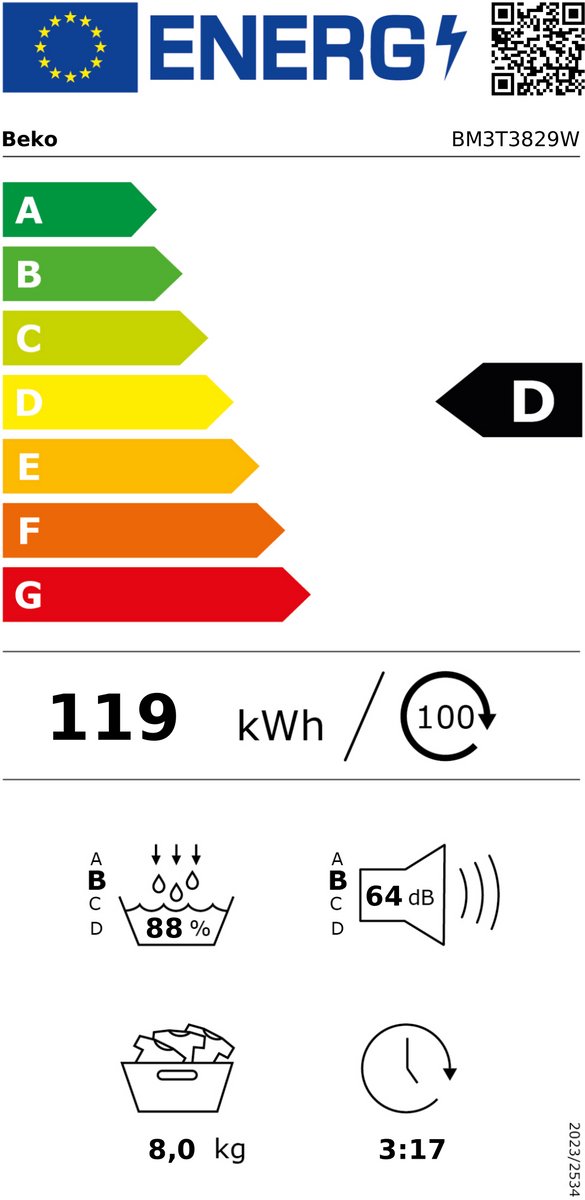 Beko BM3T3829W Warmtepomp Wasdroger thumbnail 2