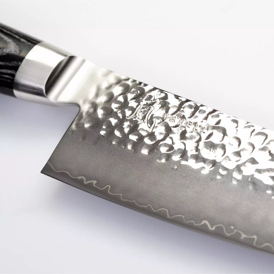 Yaxell Couteau de Chef Japonais Ketu 20 cm 3 Couches Inox Manche Wood Pakka Zwart