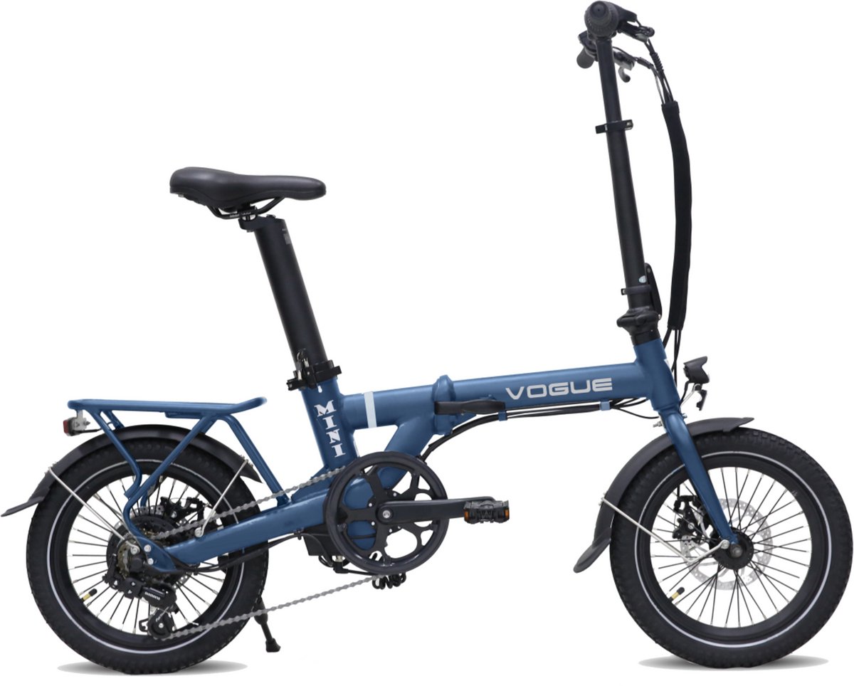 Vogue Mini - Elektrische Vouwfiets - Donkerblauw - 120 kg Draagvermogen - 36V/281Wh Accu - Hydraulische Remmen - 6 Versnellingen - Achterwielmotor - Vogue - €854,27