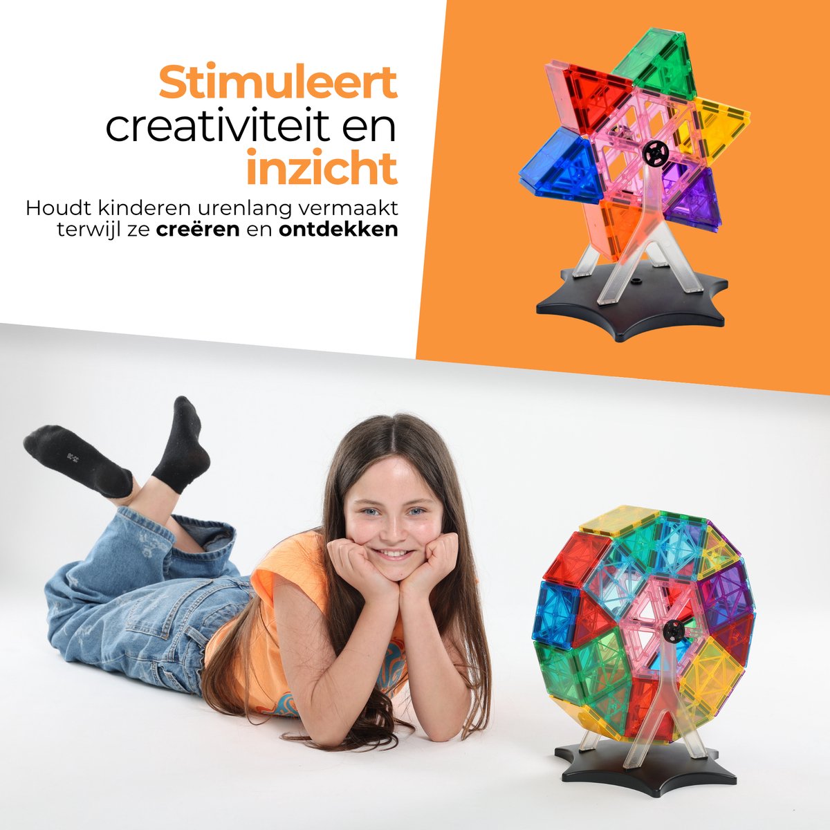 Magna Minds - Ferris wheel - Magnetic Tiles - Magnetisch Speelgoed - Constructie speelgoed - Magnetische tegels - Montessori speelgoed - Magnetic toys - Magnetische bouwstenen - Speelgoed Kinderen — afbeelding 5