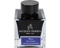 Jacques Herbin Vulpen inkt - Inktfles Essentielles - Bleu de minuit - 50 ml - Marine blauw