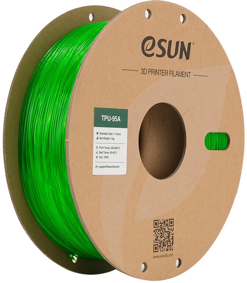 Image of eSun Transparant Groen eTPU-95A Filament – 1,75 mm – 1kg