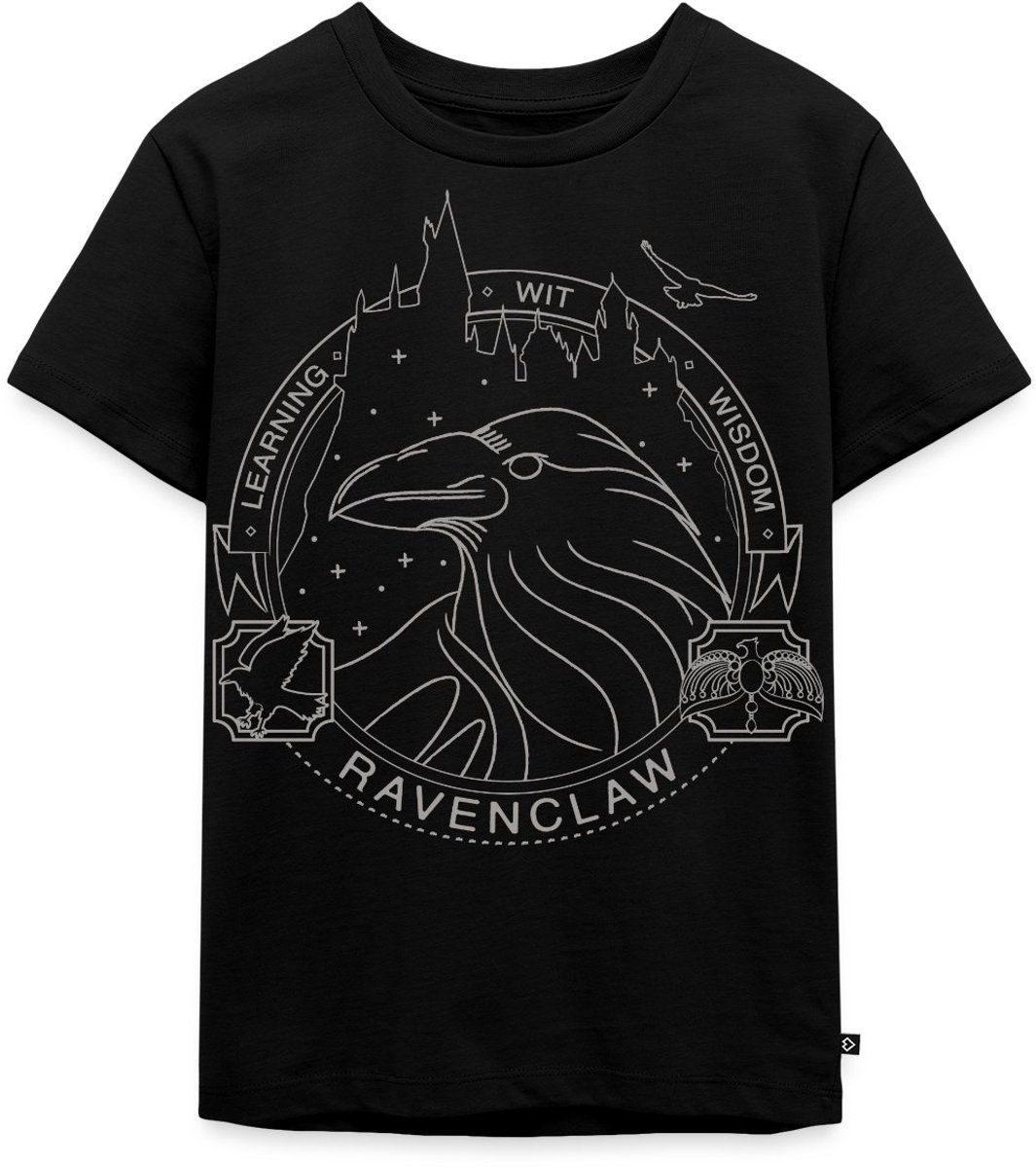Harry Potter Ravenklauw Lineart Premium T Shirt Kinderen