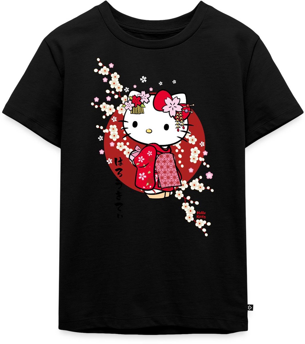 Hello Kitty In Een Rode Kimono En Kersenbloesems Premium T Shirt Kinderen