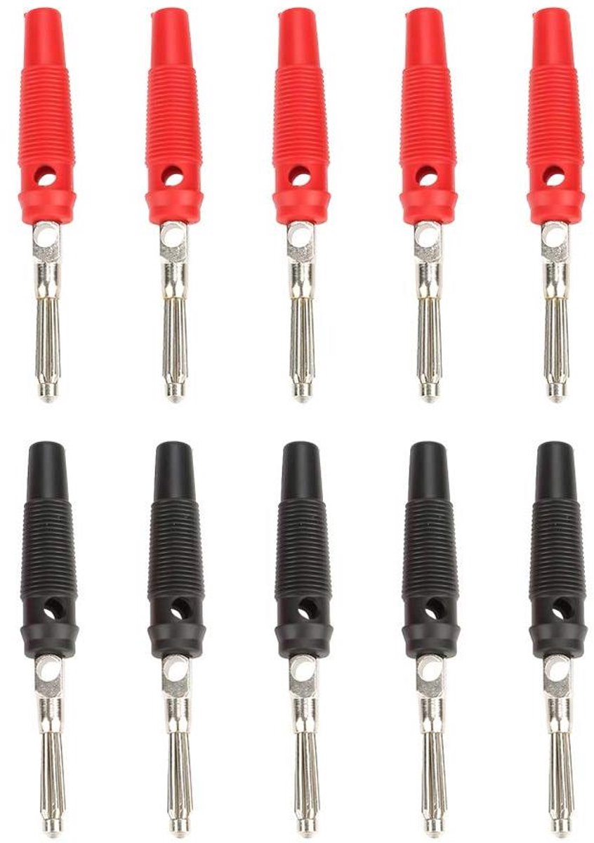 EGoods - 10 stuks banaanstekker Jack Probes adapter 4 mm luidspreker versterker