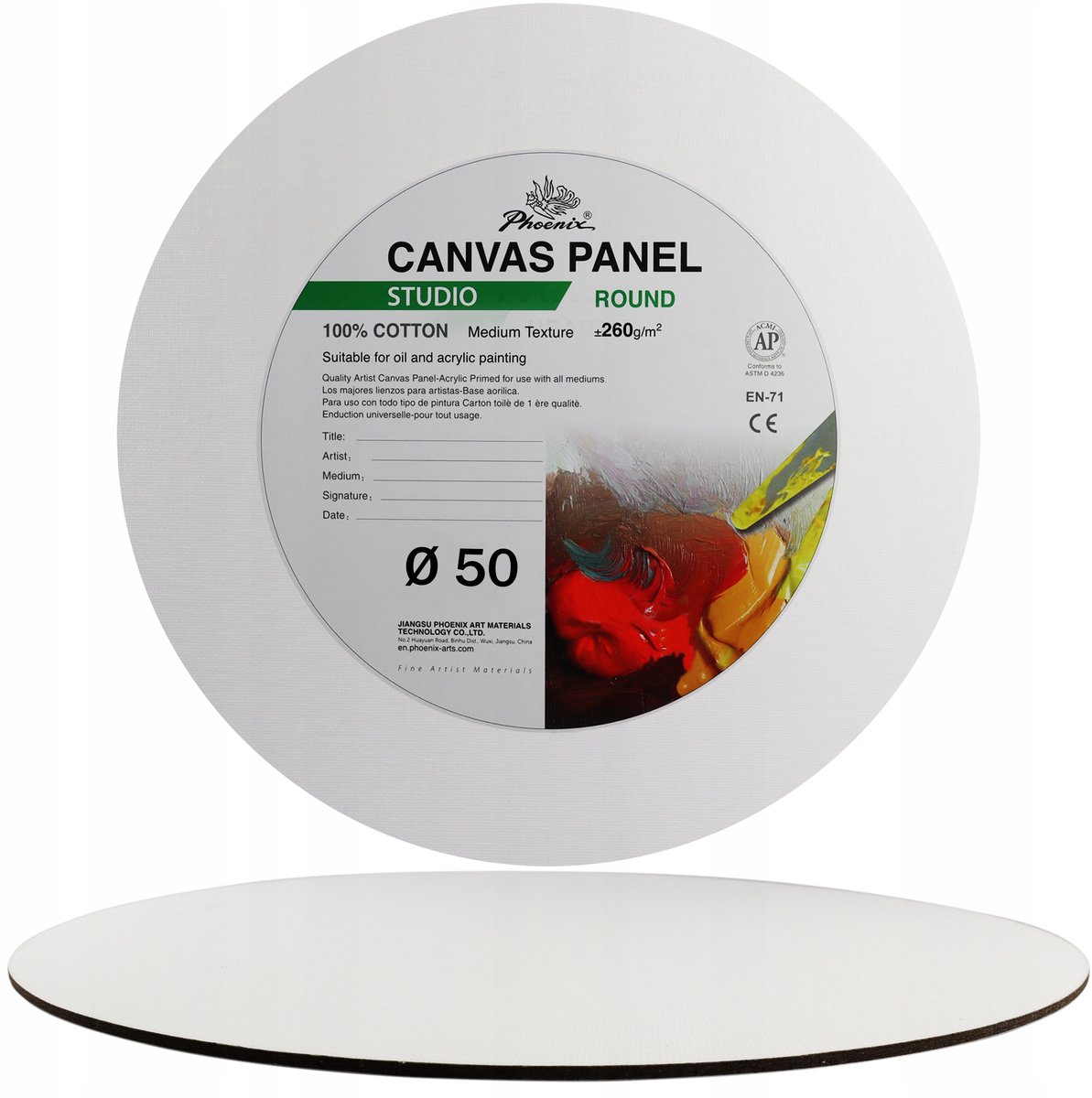 Rond Schilderdoek Canvas Paneel 50 cm - Professionele Kunstenaarskwaliteit