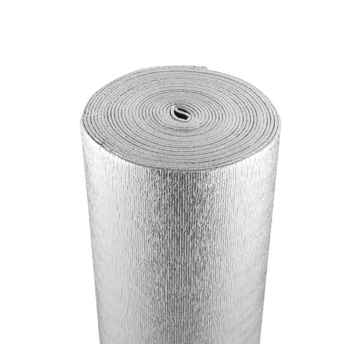 Reflecterende isolatierol - Dubbelzijdige stralingsbarrière isolatiefolie - Afmeting 122 cm x 15,24 m - 5,5 mm Schuimkern - Aluminiumfolie + EPE - Voor Ramen & Camperdak - Zilver