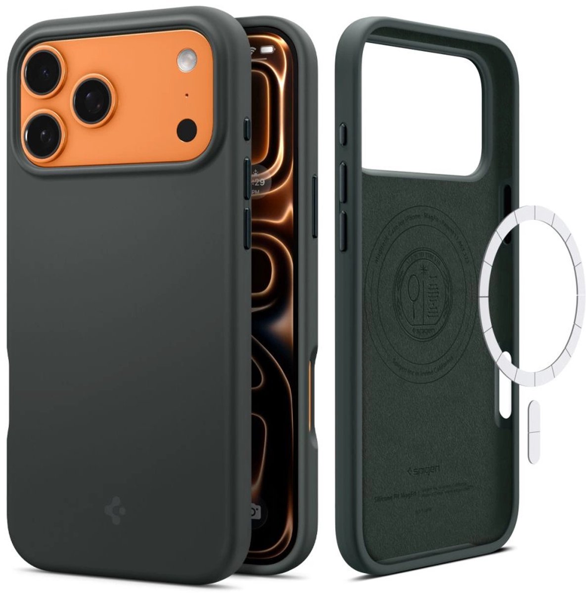 Spigen Siliconen Fit Hoesje Voor Iphone 17 Pro Max Magsafe Flexibele Hoes