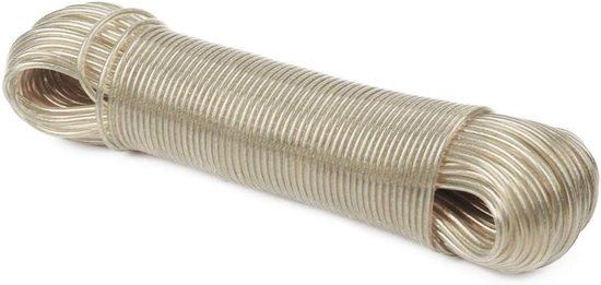 Waslijndraad 30 meter rvs PVC geplastificeerd
