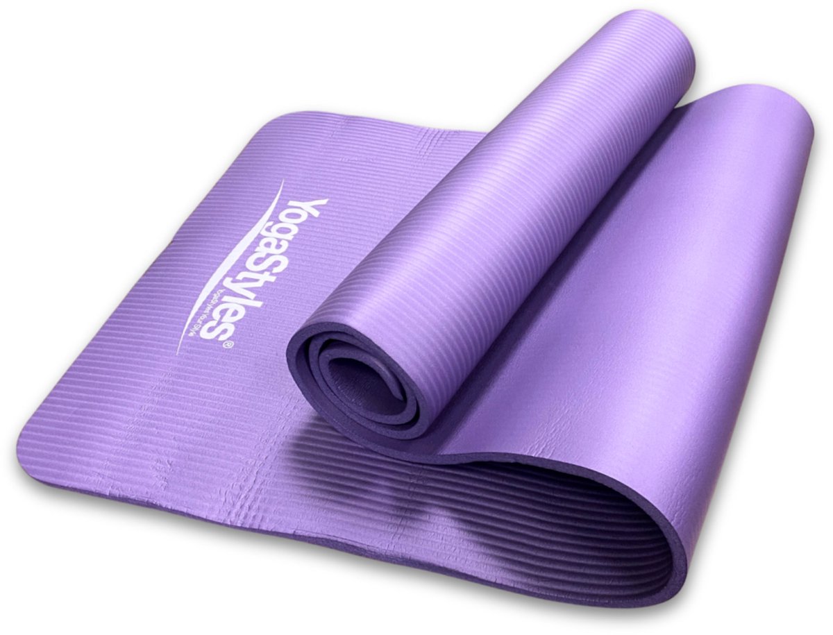 YogaStyles EKO-NBR Antislip Yogamat - Ideale Fitnessmat, Sportmat & Meditatiemat - 183x61 cm - Paars