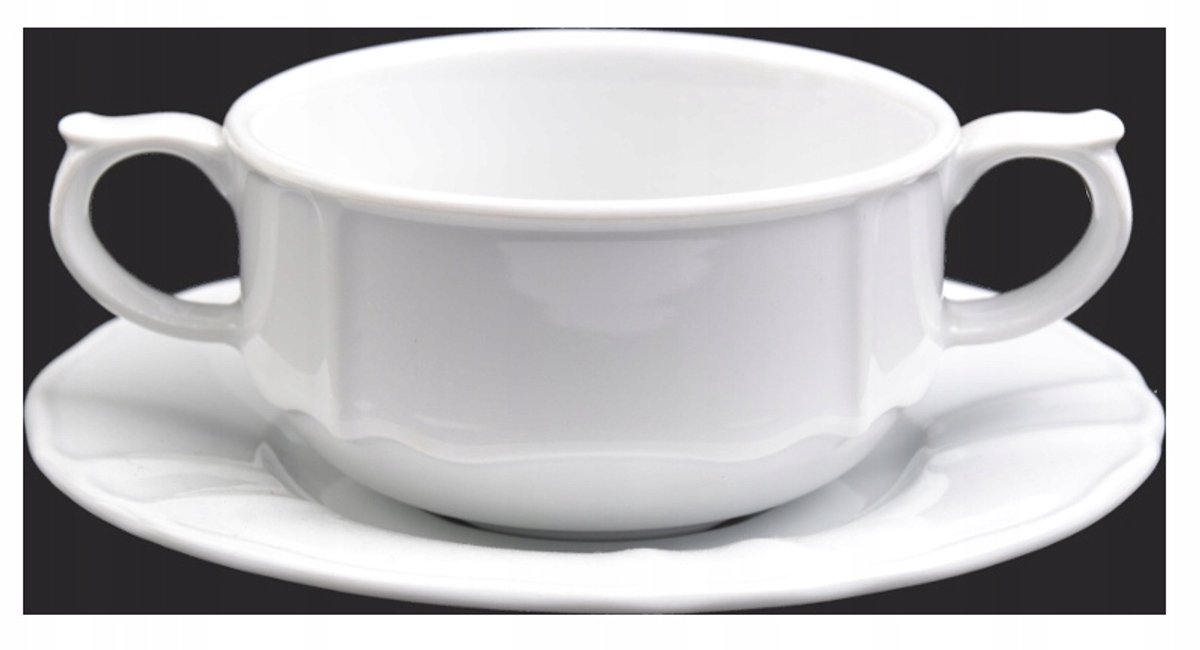 Lubiana Maria soepkom 350ml met schotel, 17cm, met oortjes