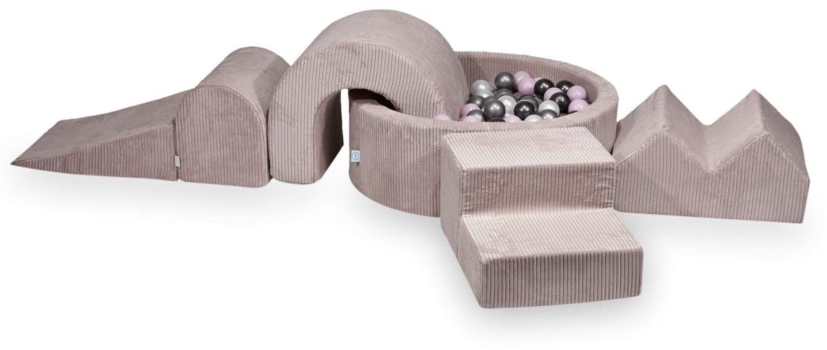 Foam speelset met rond ballenbad 90x30 Corduroy + 5 elementen