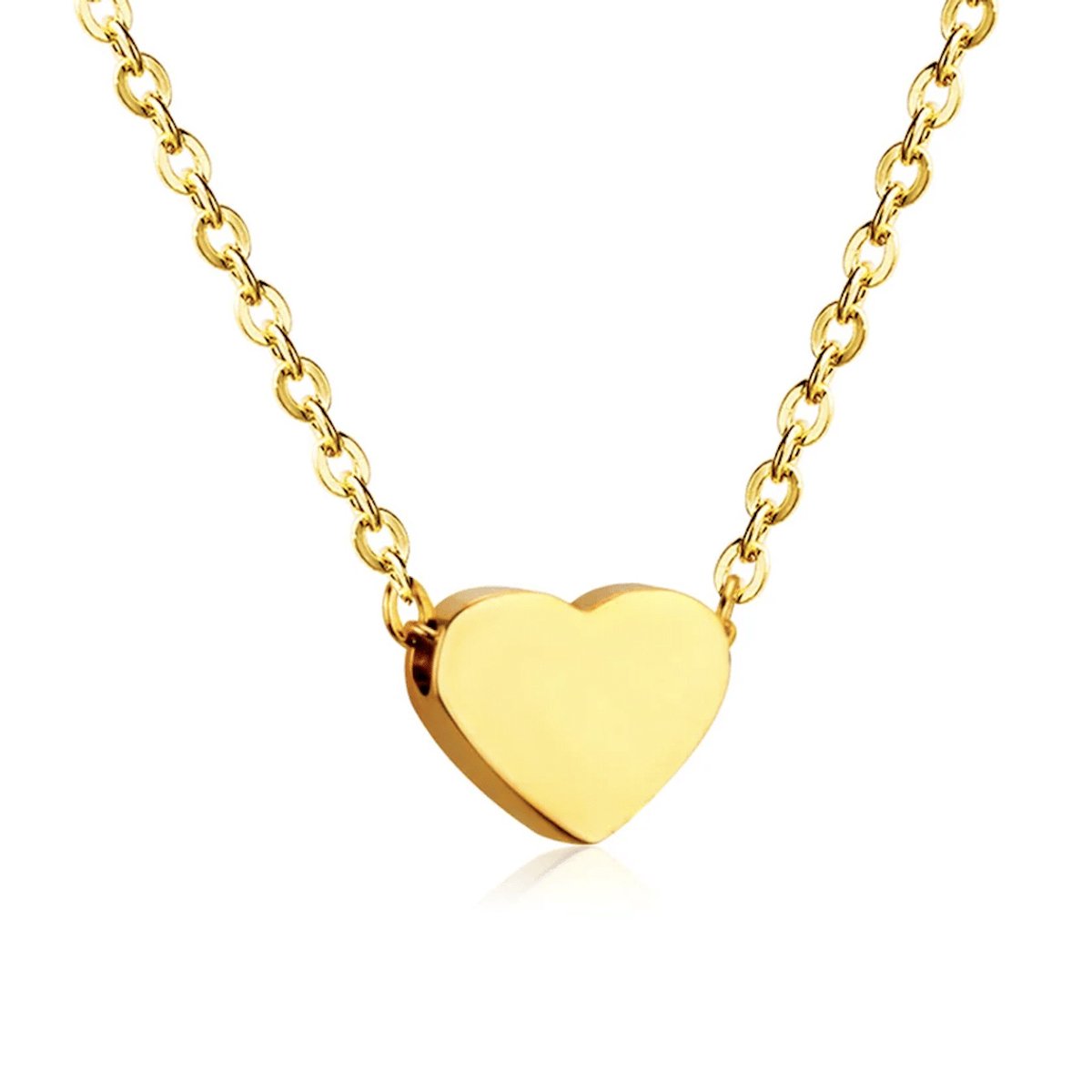 Planet Pink - Ketting hartje bedel goud - Stainless Steel - Roestvrij Staal RVS - Waterproof