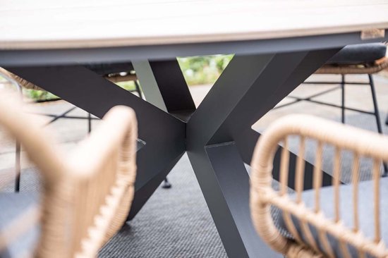 Ensemble de jardin rond 5 personnes - Table Edison - 5 chaises Margriet