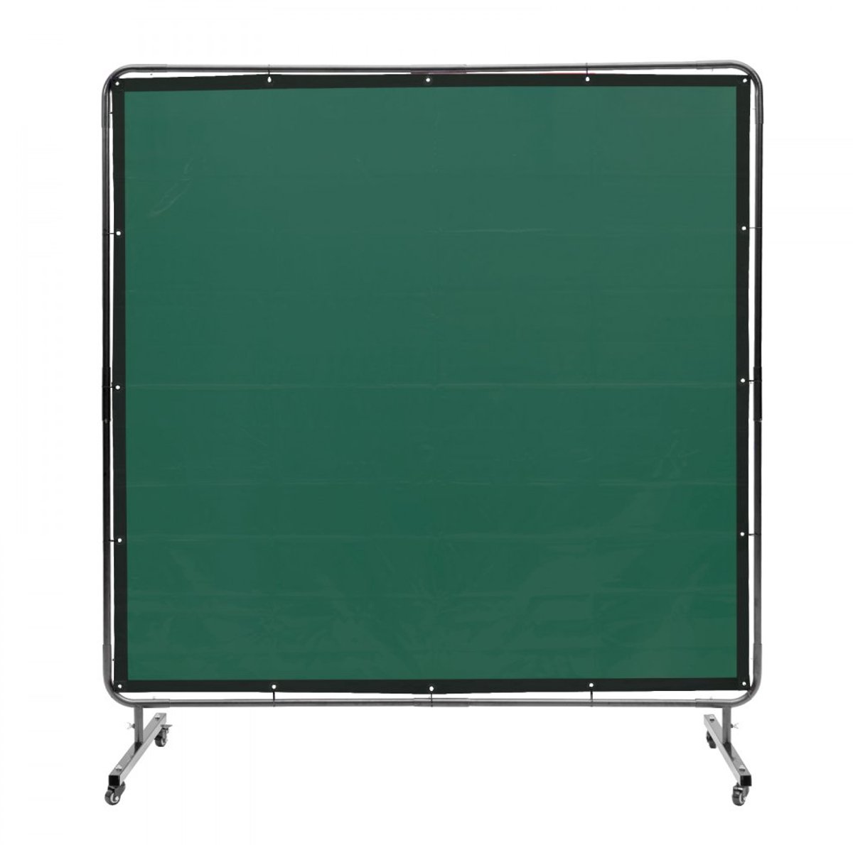 Lasgordijn - Mobiel Lasscherm 180 x 180 cm - Vlamvertragend Vinyl - UV-bescherming Niveau 6 - 4 Zwenkwielen - Groen