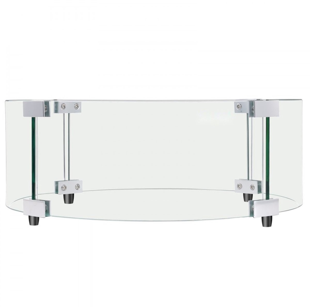 Vuurtafel Windscherm - Rond Glazen Vlamscherm - Ø74 cm x 21,4 cm - 6 mm Gehard Glas - Voor Propaangas Vuurtafel/Vuurkorf - Transparant