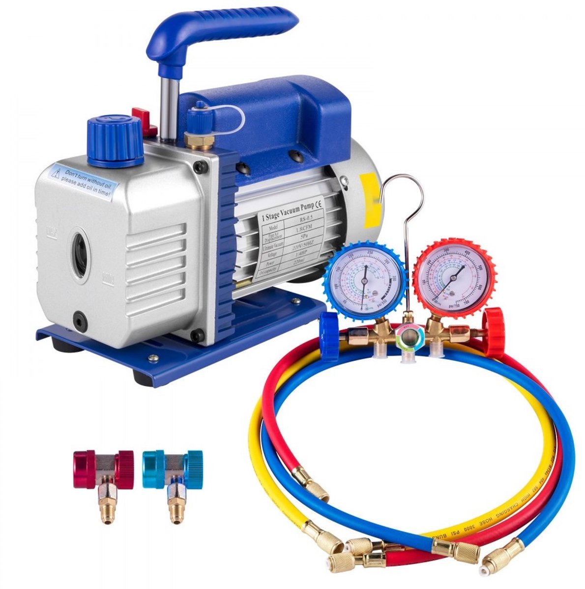 Vacuümpomp - HVAC/Koeltechniek - 1,8 CFM (3 m³/uur) - 1/4 HP - 220 V - Voor Airco-Service