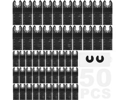Oscillerende Multitool Zaagbladen - Set 50 Stuks - HCS Hoog Koolstofstaal - Snelwisselinterface - Afmeting 9 x 3,4 cm - Compatibel met 95% van multitools