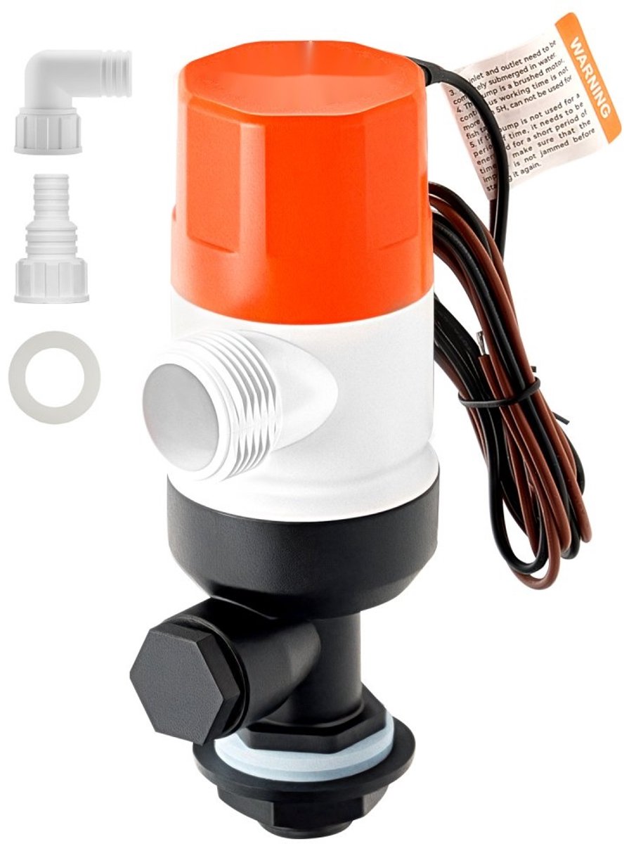 Livewell beluchterpomp voor boot - Aeratorpomp - 12V - 1100 GPH / 4160 l/u - Dubbele inlaat - Verwijderbare motorcartridge - Corrosiebestendig - Voor zoet en zout water
