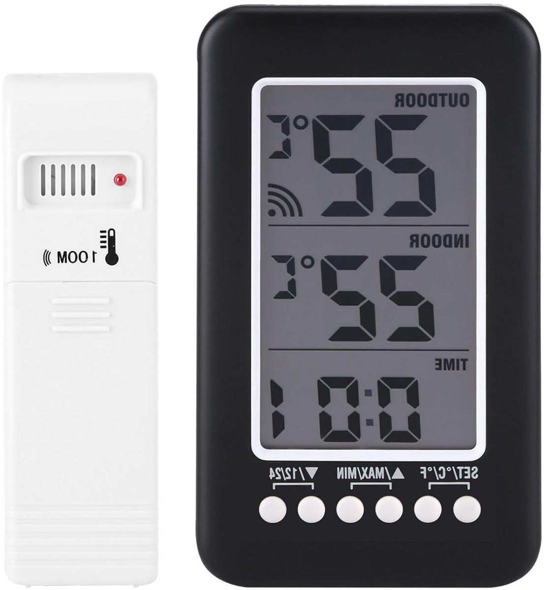 EGoods - Digitale LCD-thermometer voor binnen en buiten, temperatuurregeling