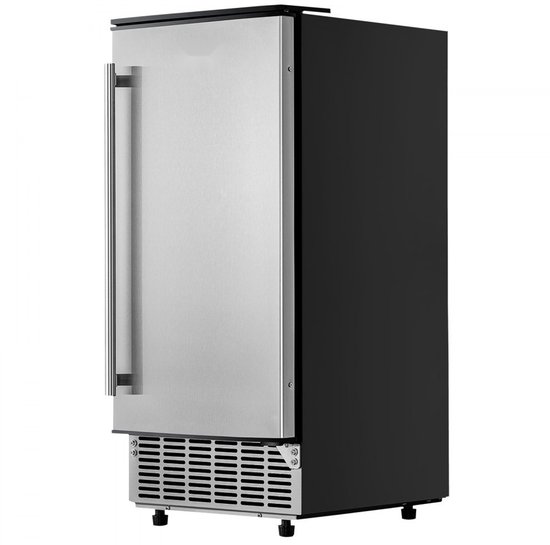 Onderbouw IJsblokjesmachine - Inbouwgeschikt - Capaciteit 36 kg/dag - Omkeerbare RVS Deur - Elektrische Afvoer - Voor Commercieel en Thuisgebruik - Zilver van Merkloos — afbeelding 2