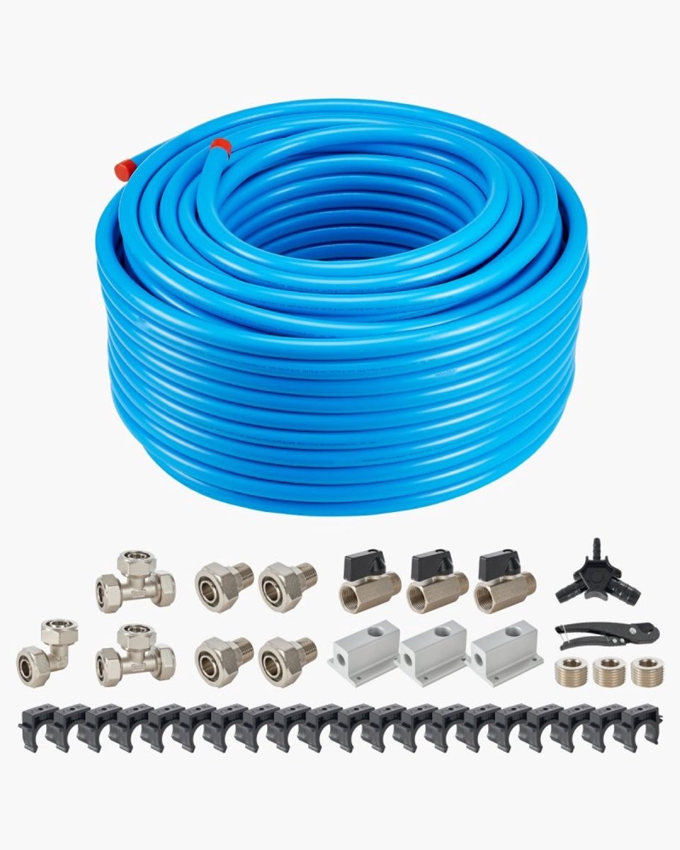 Perslucht leidingsysteem - HDPE-aluminium leidingkit - 91,44 m x 19,05 mm - Lekvrij - Drukbestendig - Eenvoudige montage - Voor luchtcompressor - Voor garage en werkplaats - Blauw – foto 7