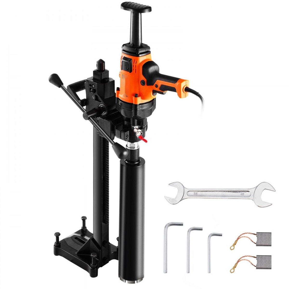 Diamant kernboormachine - Betonkernboormachine - 2-16 cm Boordiameter - 2000 W - Nat en Droog - Met Statief - Incl. Kernboor