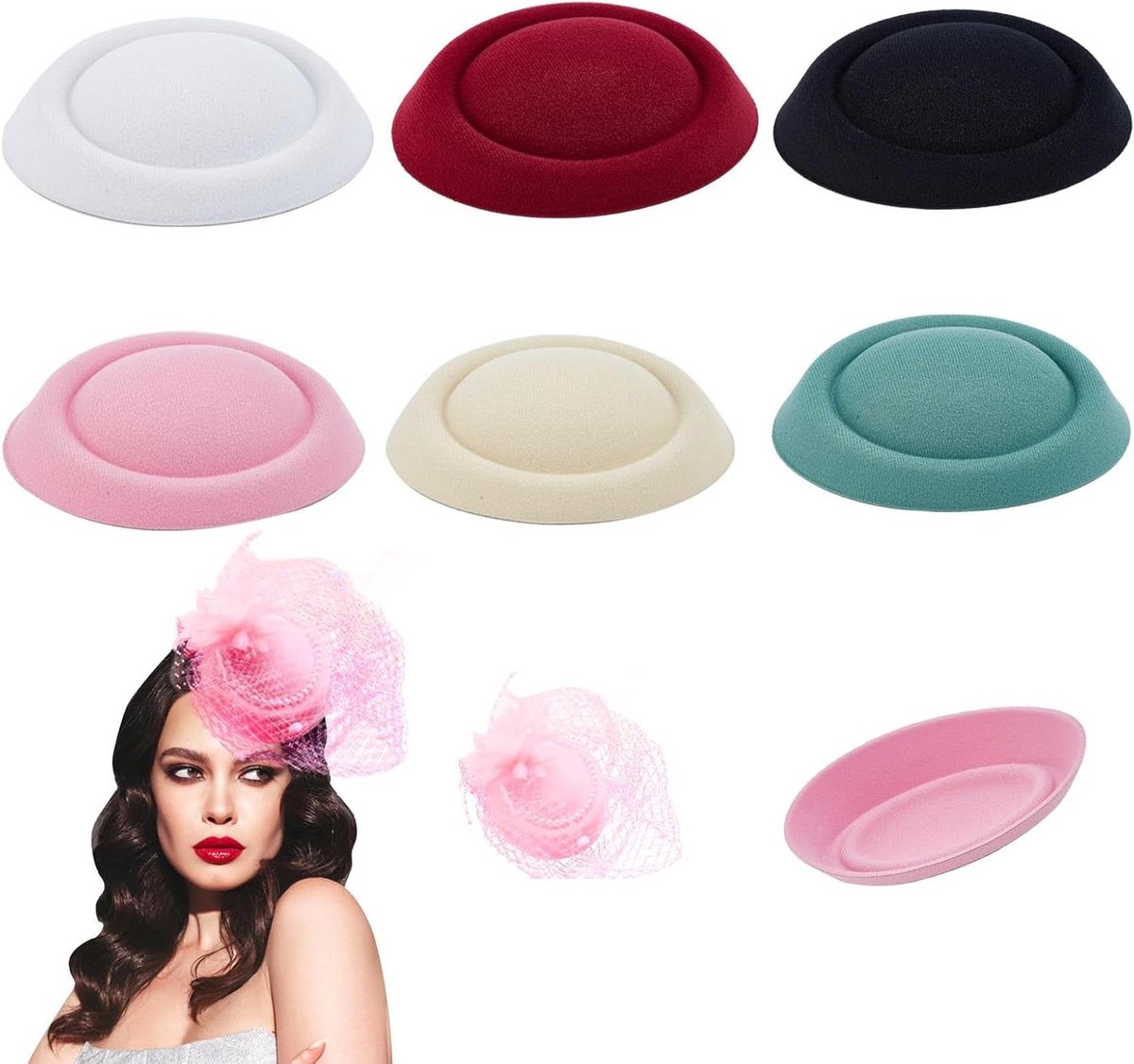 EGoods - Ronde fascinator hoedbasis voor DIY haaraccessoires - 6 stuks