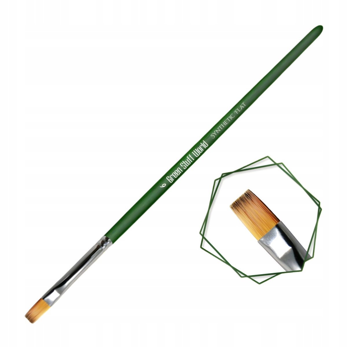 Green Series Synthetisch Plat Penseel Maat 6