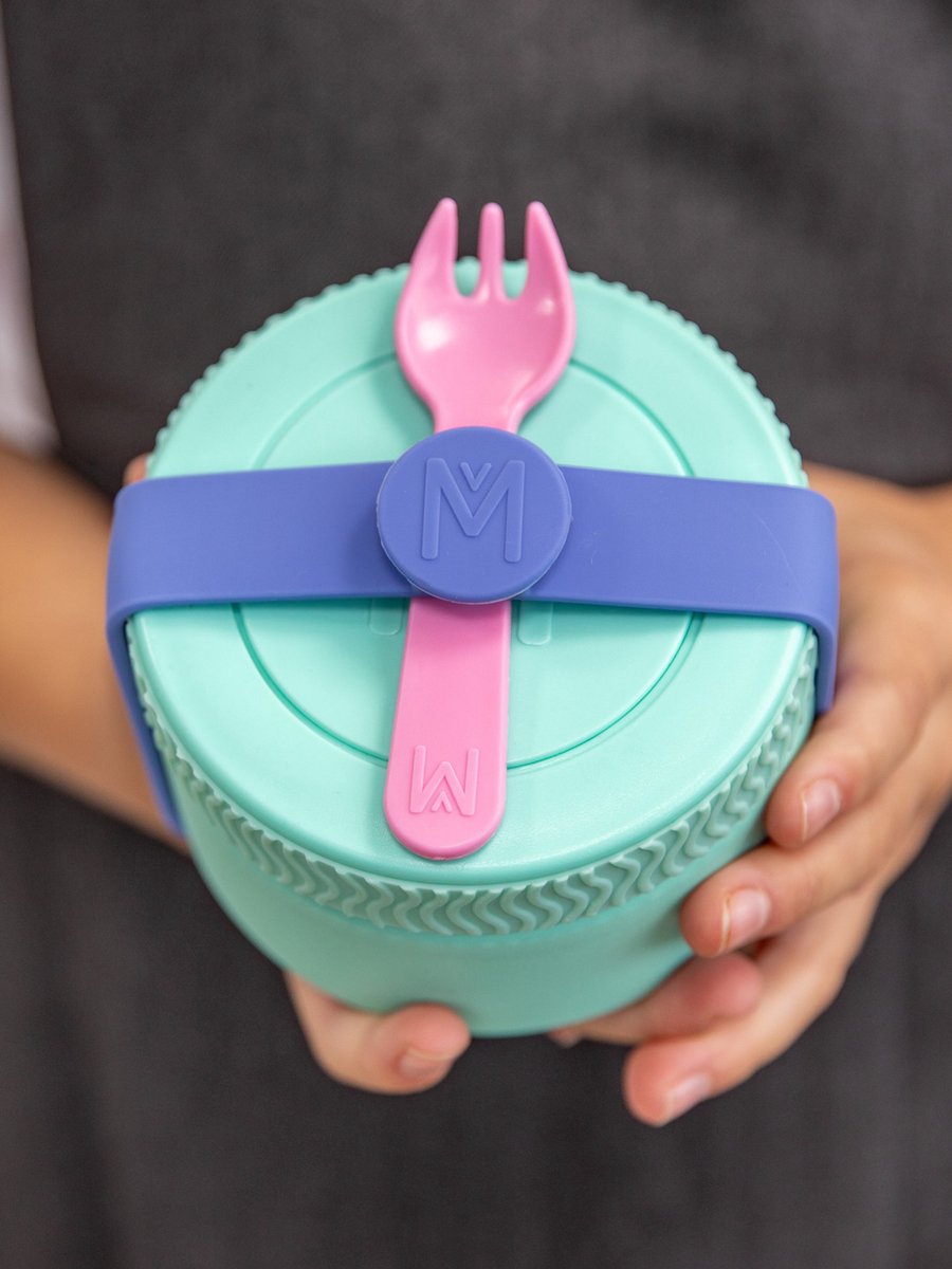 MontiiCo Siliconen bestekbandje - past perfect op MontiiCo voedselpotten en Bento 2 - Splash blauw