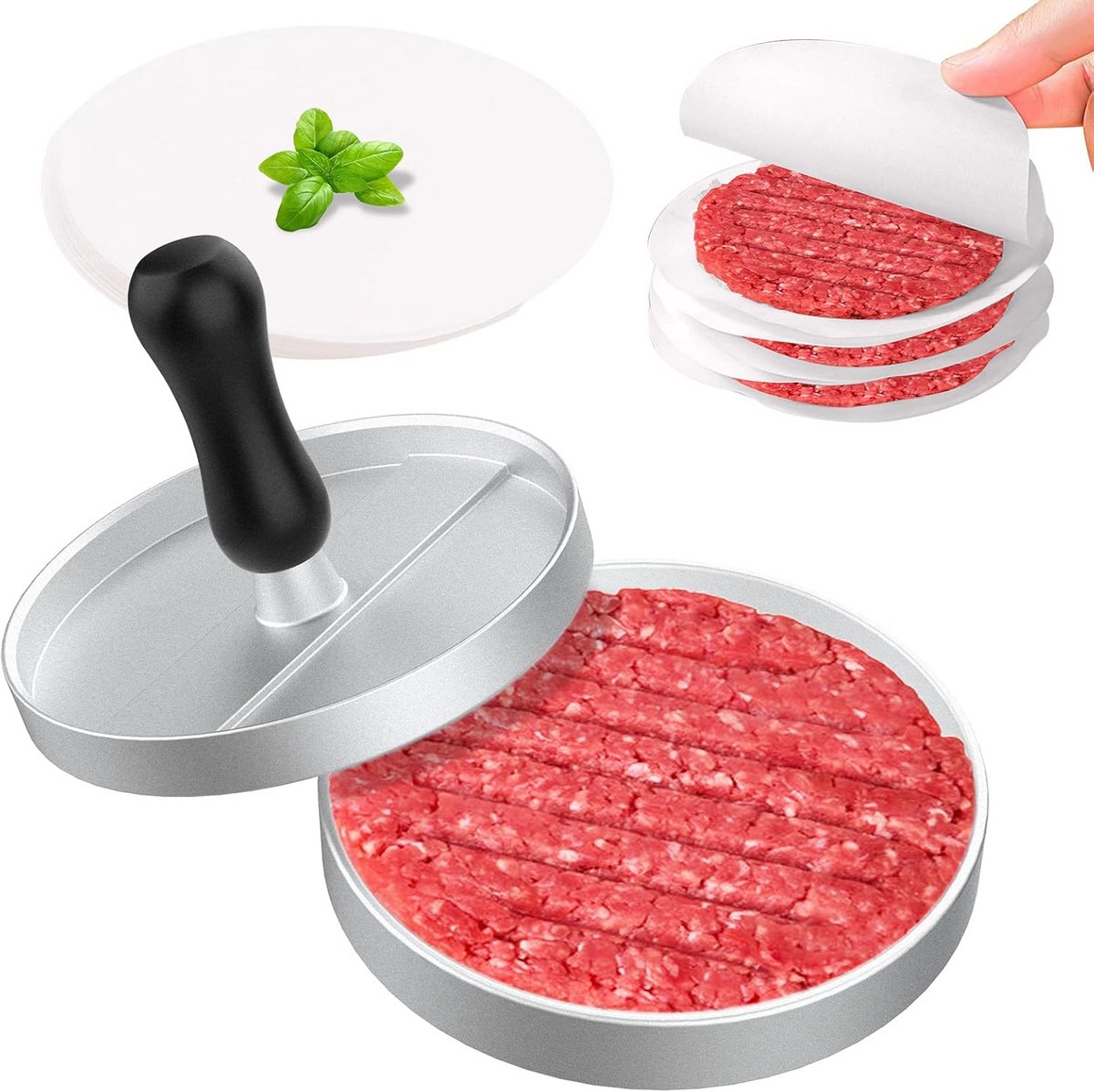Professionele Hamburgerpers van Aluminium voor Perfecte Burgers