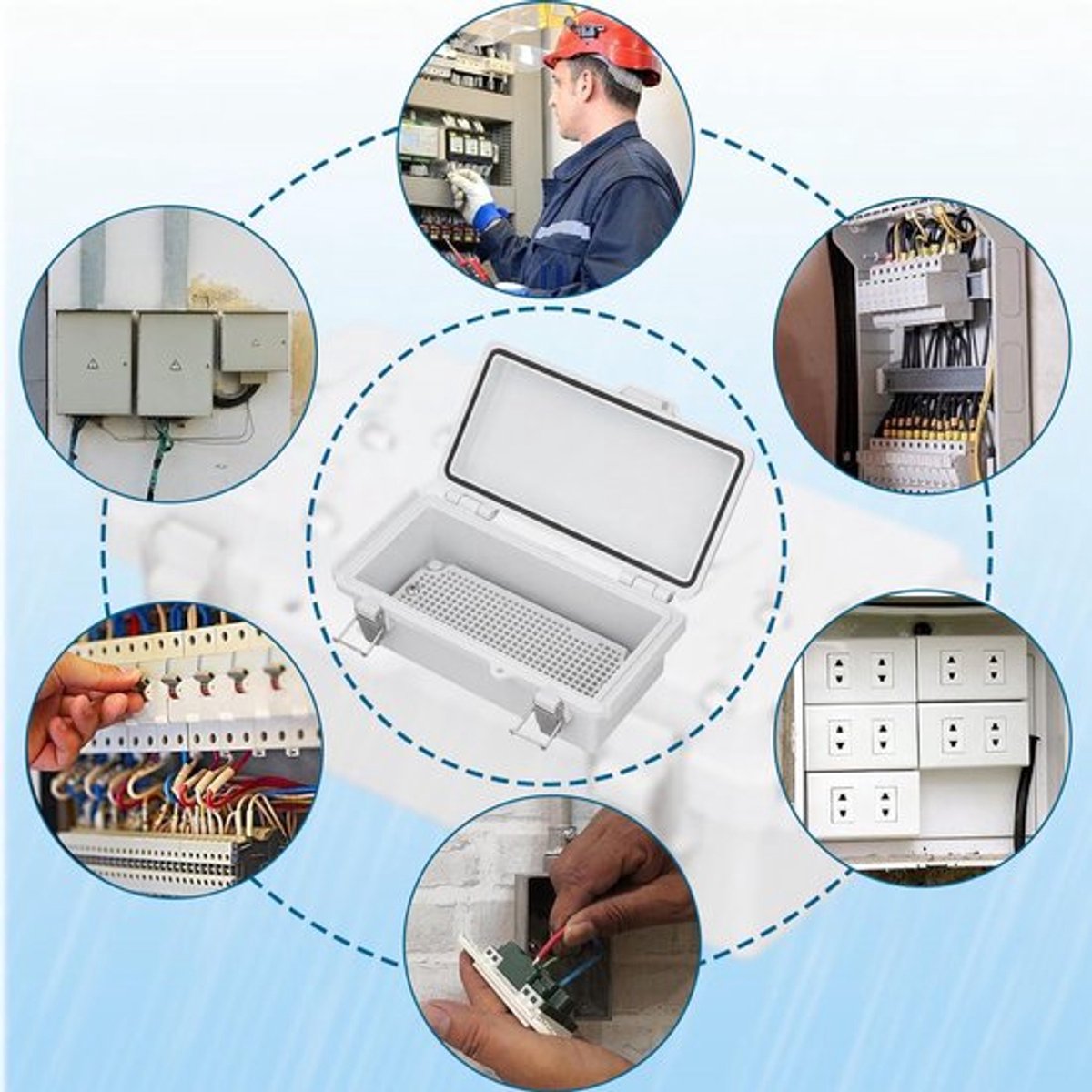 Waterdichte Elektronische Verdeelkast IP67 - 100 x 200 x 70 mm - Buiten Elektrische Behuizing met Zoekwoorden: Tuin, Project, Universeel
