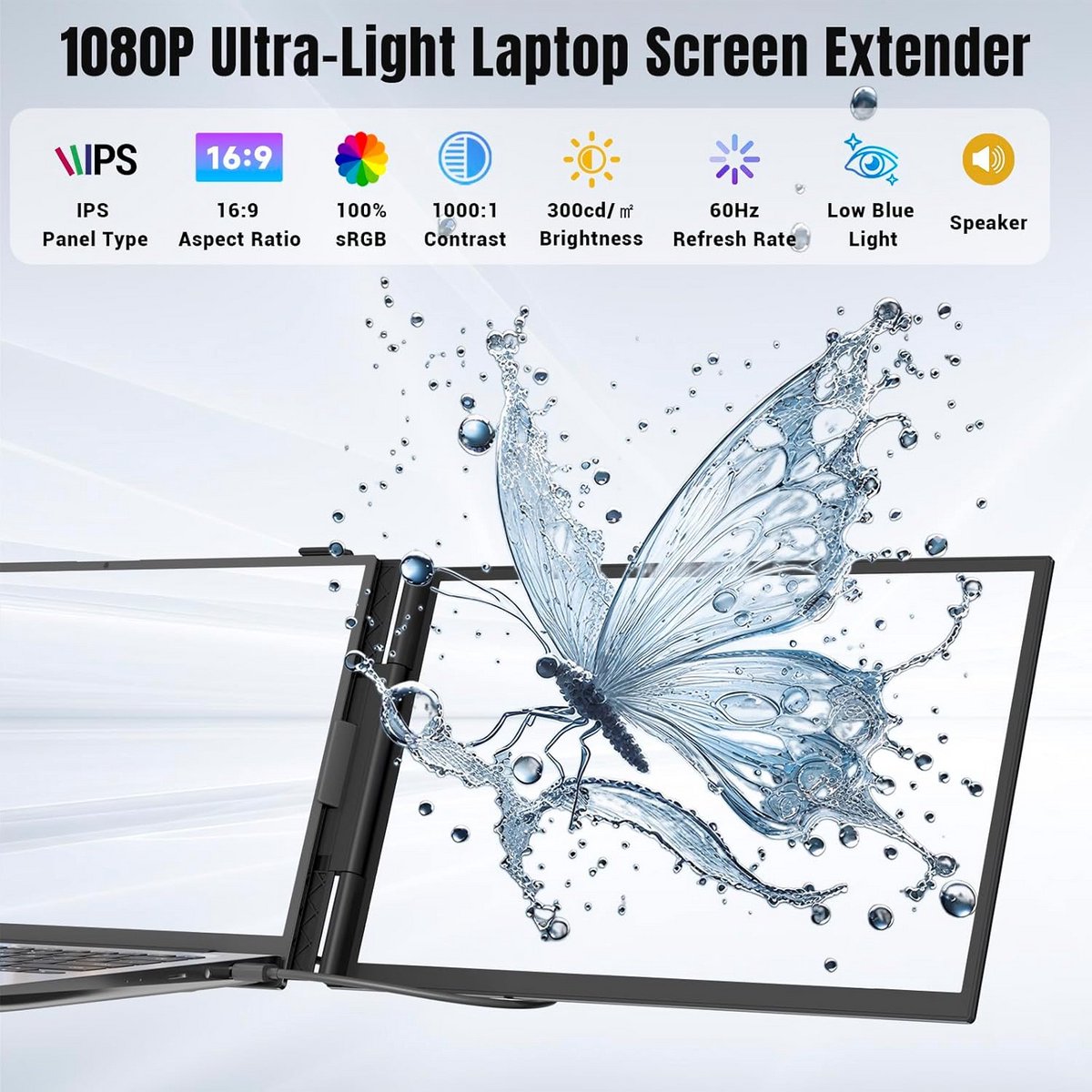 Draagbare Monitor Extender 14 inch 1080P FHD IPS - Triple Screen Uitbreiding voor Laptops 13-17 inch thumbnail 5