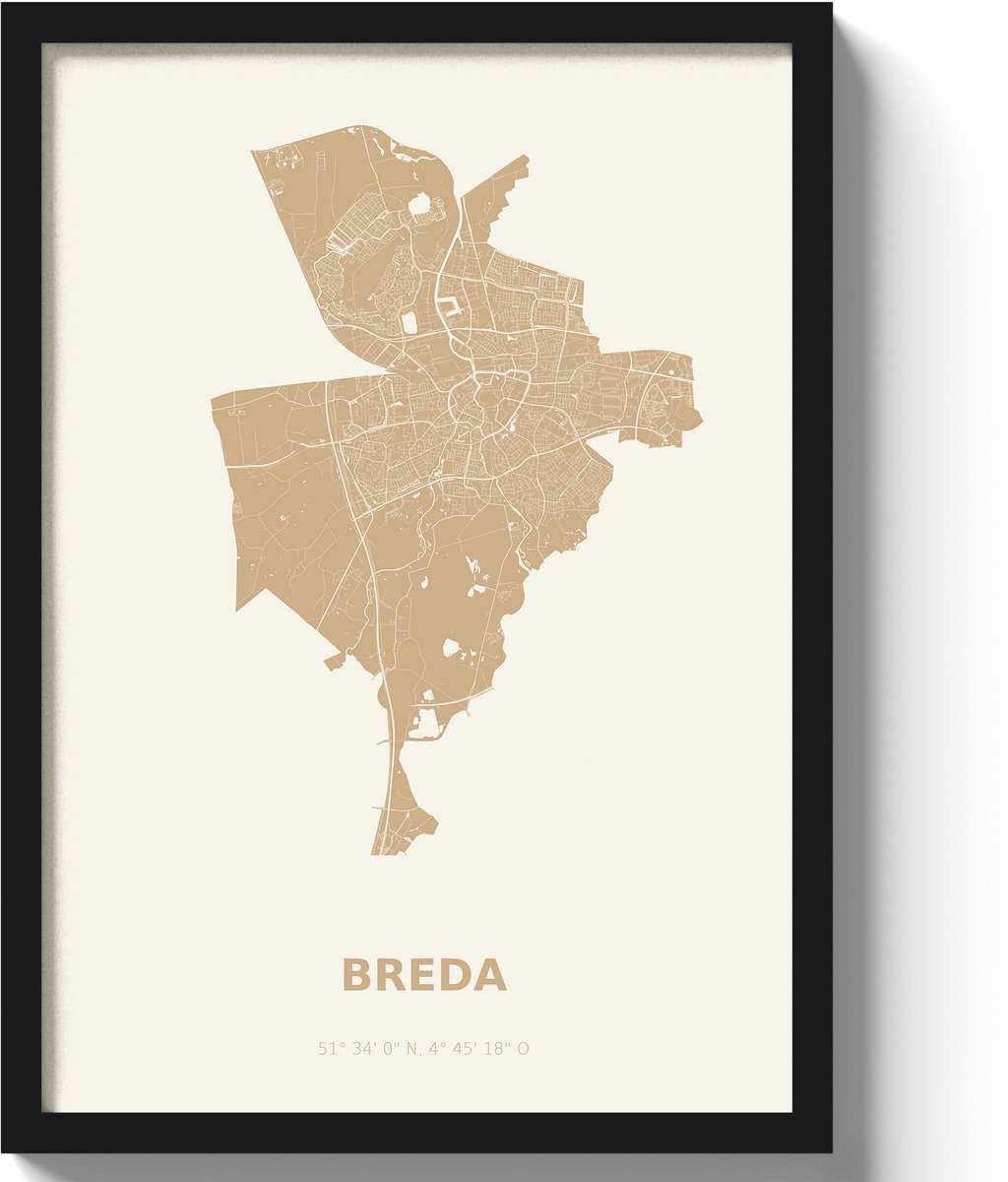 Poster Breda A3 - 30 x 42 cm - Beige (Exclusief Lijst)