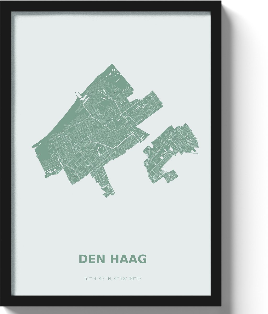 Poster Den haag A3 - 30 x 42 cm - Groen (Exclusief Lijst)