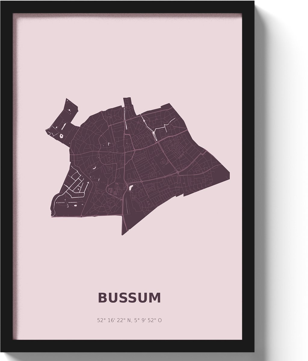 Poster Bussum A3 - 30 x 42 cm - Paars (Exclusief Lijst)