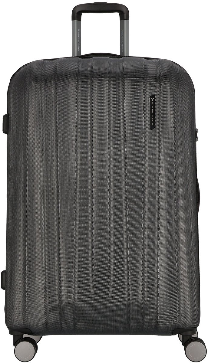 Polestream Moonrock 4 wielen Trolley L 78 cm met uitbreidingsplooi - Harde bagage - TSA slot - black brushed