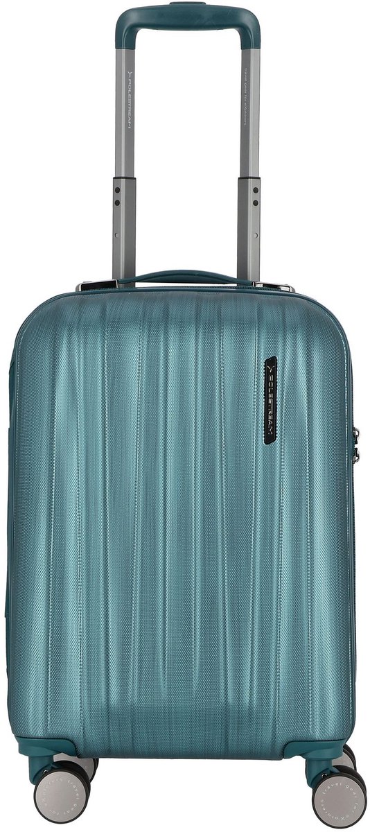 Polestream Moonrock 4 wielen Cabinewagen S 55 cm met uitbreidingsplooi - Harde bagage - TSA slot - deepsea green brushed