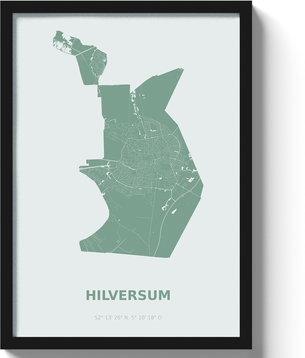 Poster Hilversum A3 - 30 x 42 cm - Groen (Exclusief Lijst)