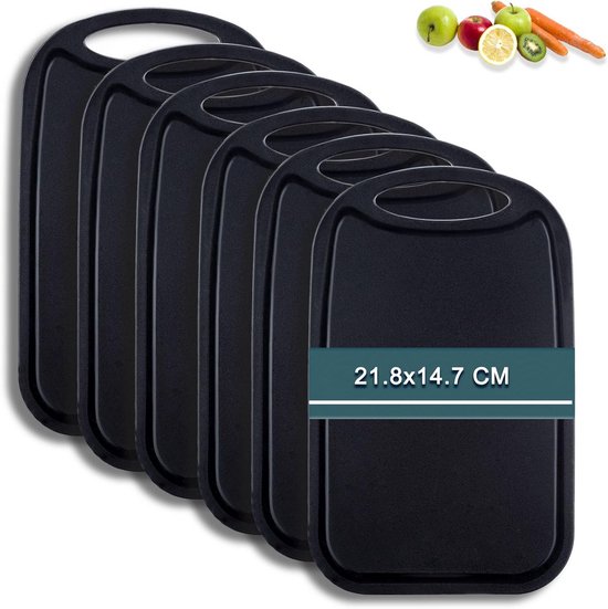 Blumtal ontbijtplankjes kunststof 25x15 cm in set van 6 - plankjes vaatwasmachinebestendig - ontbijtplankjes kunststof BPA-vrij - robuuste snijplanken groen