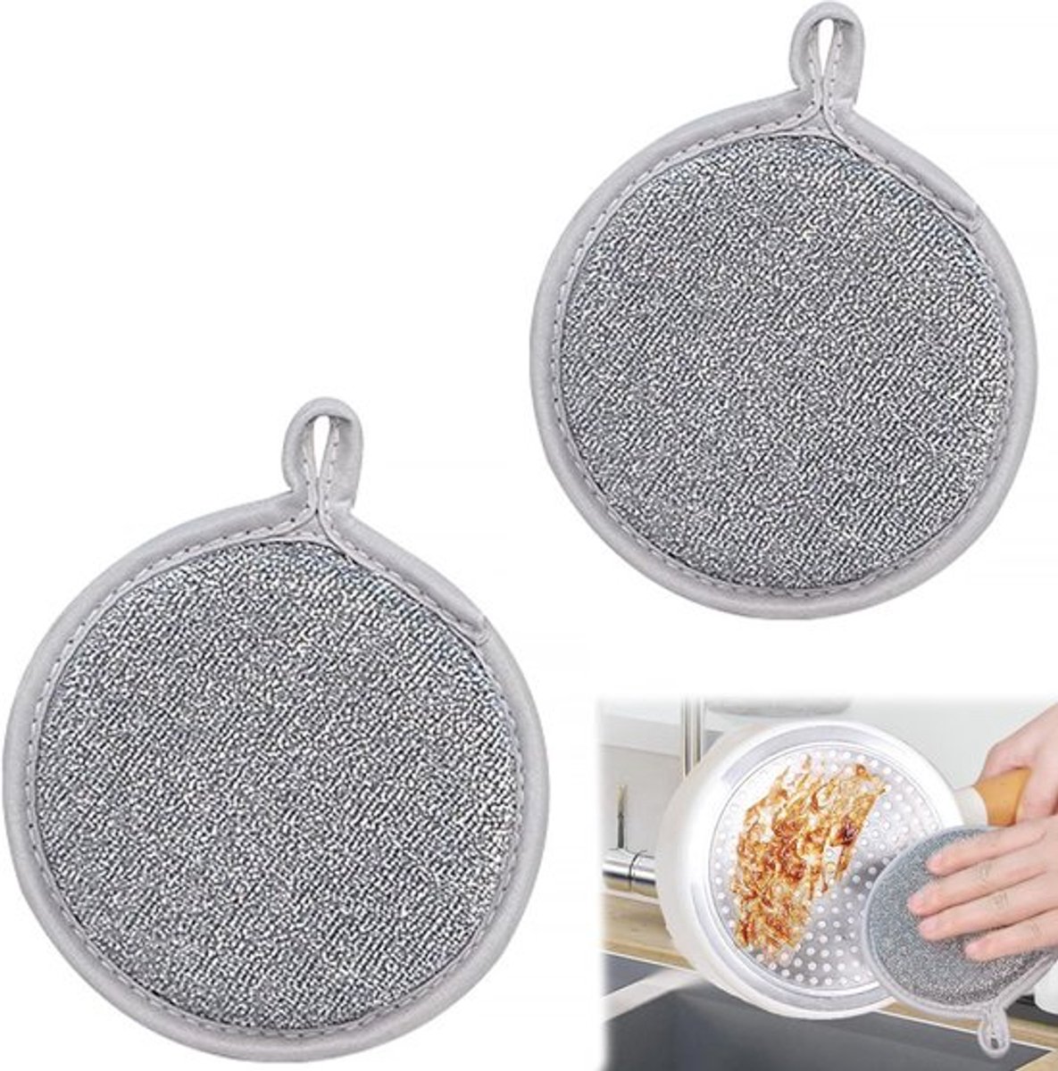 Double-Sided Duikdoek - Huishoudspons van Metaaldraad - Kleurvast en Krasbestendig