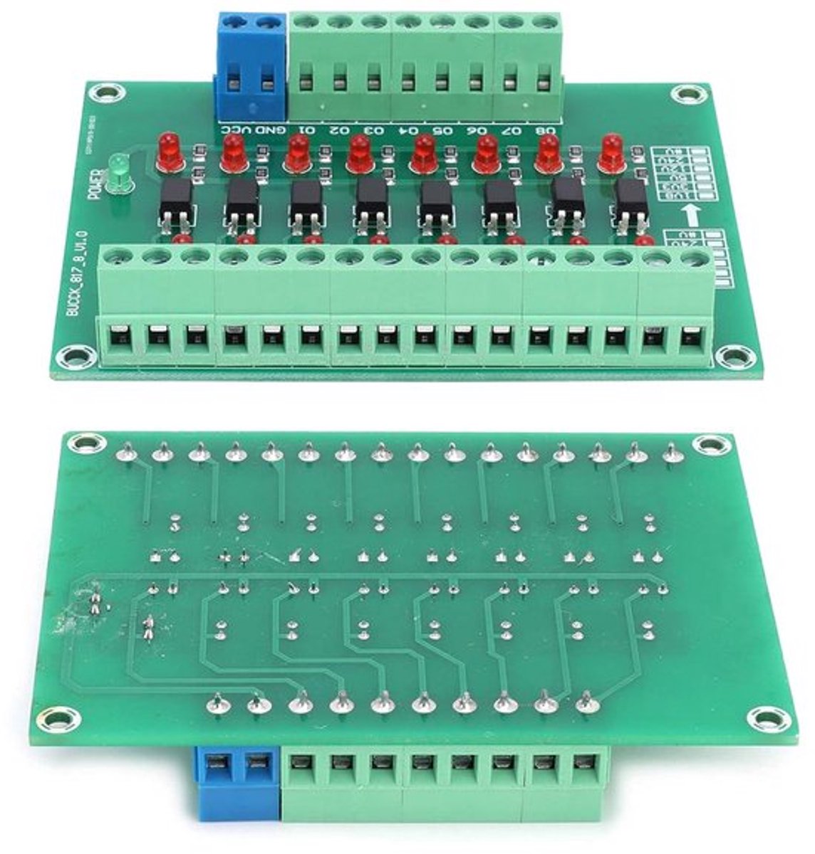 8-kanaals optocoupler isolatormodule voor signaalisolatie voor microcomputer met één chip - Eenvoudige bediening Grensschakelfrequentie 20KHZ