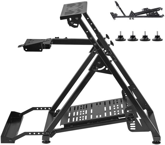 Verstelbare en Opvouwbare Racestuurstandaard, Compatibel met Logitech G923 G920 G29 G27, Thrustmaster T300rs TX F458 T500rs T3pa-Pro(F1/GT), Gaming Cockpit Stand, Pedalen Niet Inbegrepen
