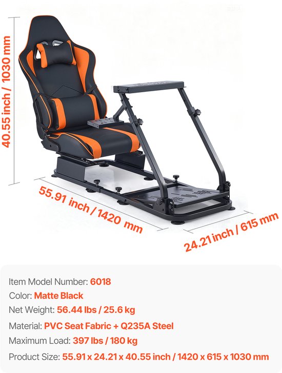 Verstelbare Racestuurstandaard, Stevige Simulator-Stuurstandaard met Dual-Rail-Ontwerp, Compatibel met Verschillende Stuurwielen en Pedalen, Waaronder Logitech G25-, G27-, G29-, G920-, G923- en Thrustmaster-Modellen van Merkloos — afbeelding 5