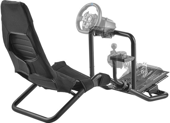 Verstelbare Racestuurstandaard, Stevige Simulator Cockpitstuurstandaard, Compatibel met Logitech G25, G27, G29, G920, G923, Thrustmaster T300rs, TX F458, T500rs, T3pa-Pro (F1/GT) en Csr-Pedalen, Zwart van Merkloos — afbeelding 5