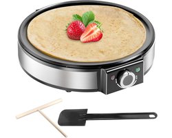 RVV® Pannenkoekenmaker - Pancake maker - Pannenkoek - Zilver - ‎33cm x 37cm x 11cm
