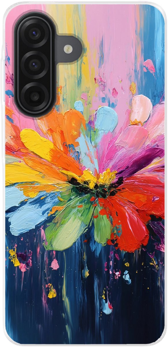 Telefoonhoesje Geschikt voor Samsung Galaxy A17 hoesje - Kleuruitbarsting - Expressieve sfeer - Bloem - Siliconen Telefoonhoesje Telefoonhoesje
