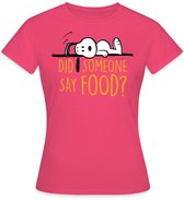 Peanuts Snoopy Grappig Citaat Hongerig Foodie T-Shirt Dames
