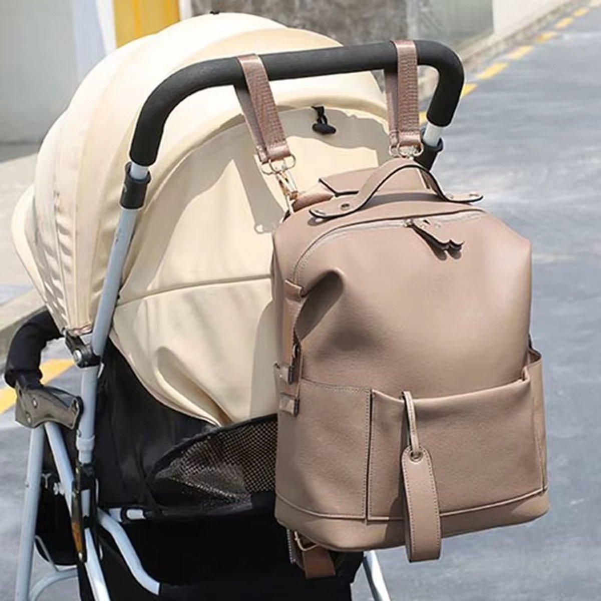Multifunctionele Lederen Luiertas Grote Capaciteit Babytas Zwangerschaps Rugzak Babyverzorging Luiertassen Reizen Outdoor Baby Rugzak Mama Tas Luiertassen Opbergruimte Baby Essentials – foto 6