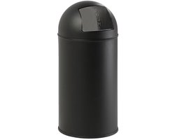 EKO - Pushcan 40 liter - Steel - mat zwart - Prullenbak